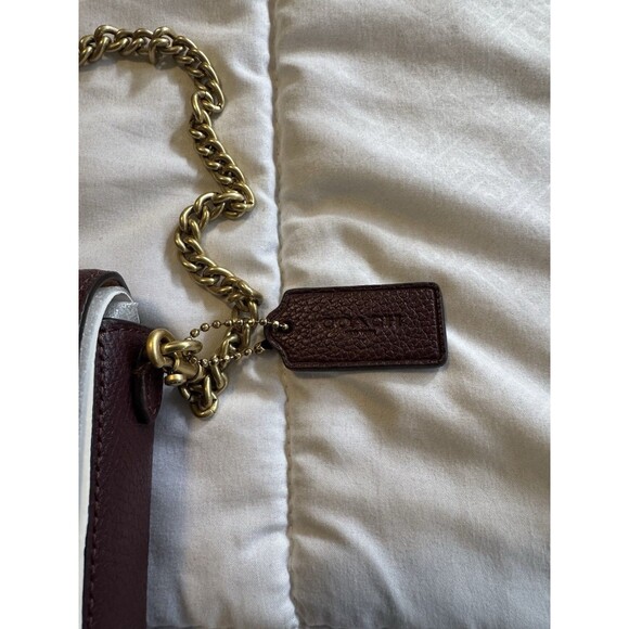 Coach Mila Crossbody Bag Polished Pebble Leather Merlot Gold Chain New with Tags - Picture 11 of 15